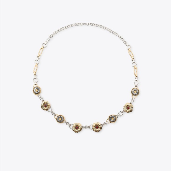 Zara Floral Embellished Belt - Yellow and Silver - Picture 3 of 3